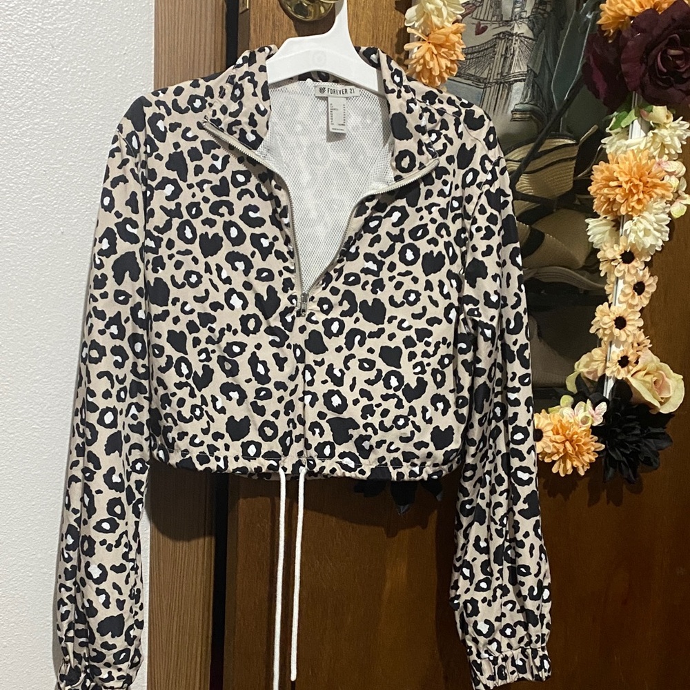 Forever 21 Animal Print Mesh Jacket